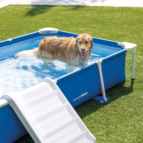 Каркасный бассейн для собак фильтр-насос, скиммер, пандус 229х152х46см 1шт/упак 48404	 - фото 2